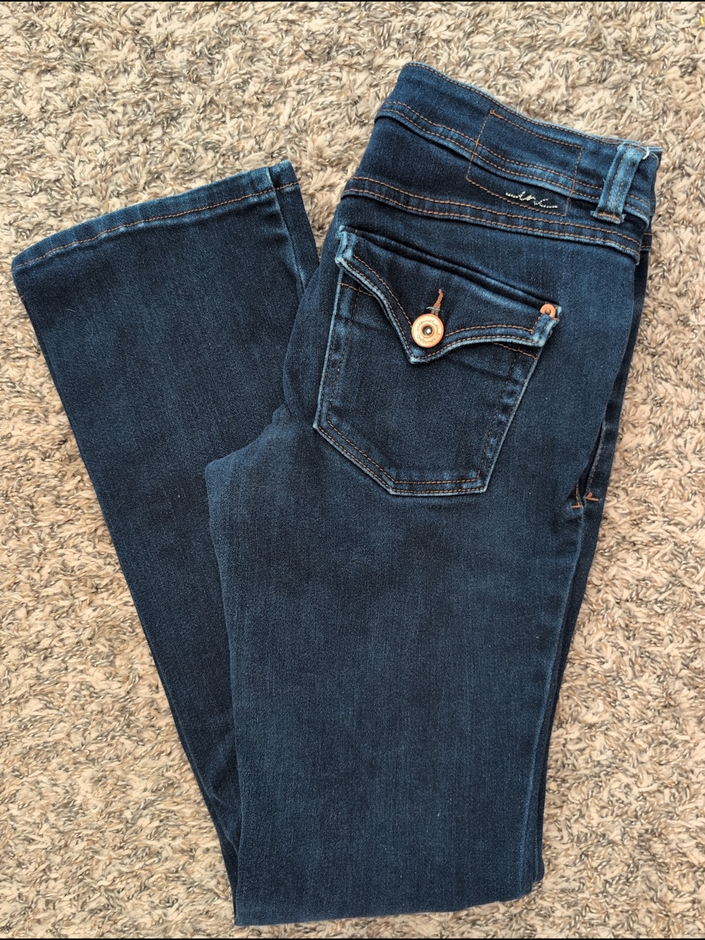 Inc Denim Jeans Women Size 4S Bootleg Regular Fit Short Dark Wash Stretch 28x29